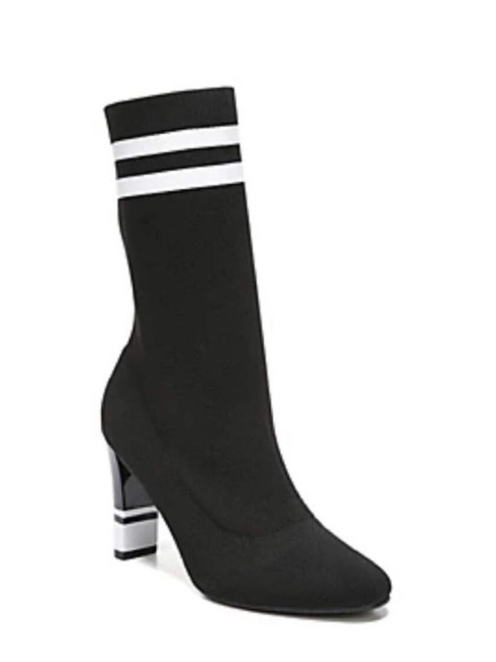 Circus by Sam Edelman Size 9 Black knit ankle boots with white stripes